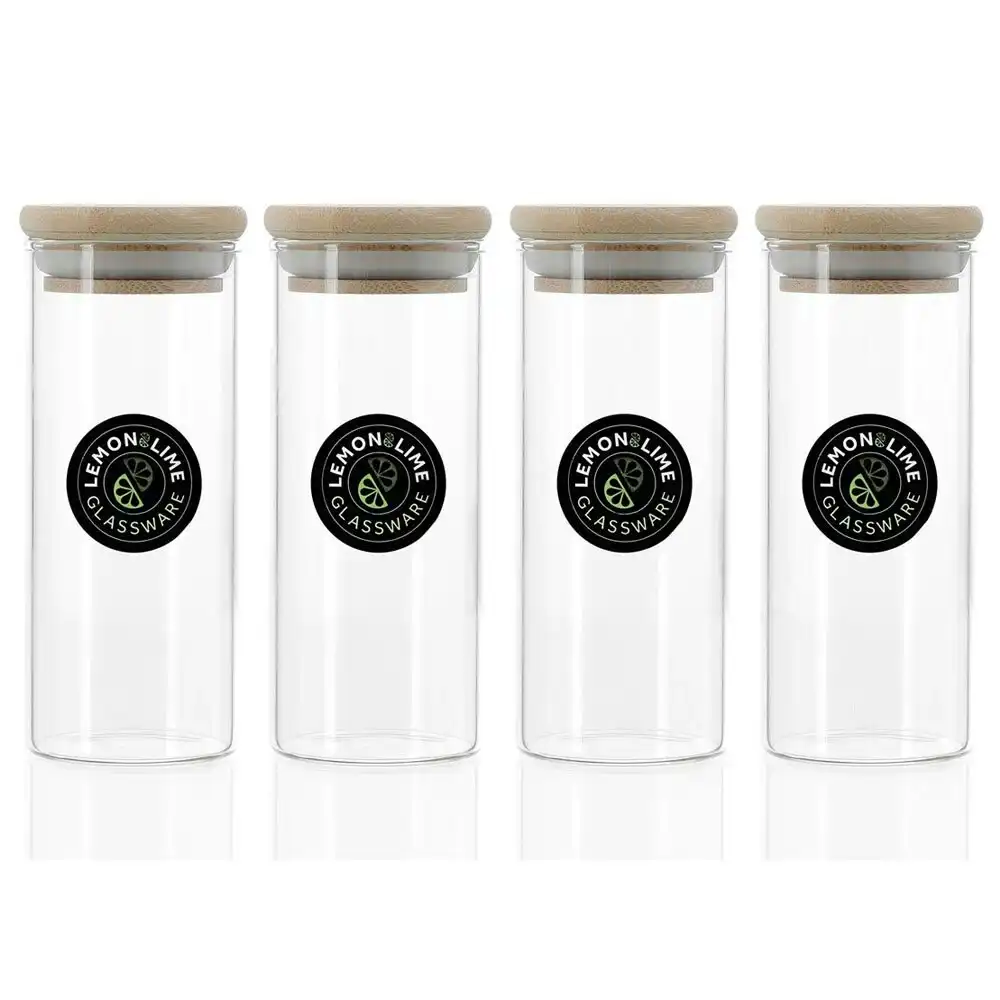 4x Lemon & Lime Camden 175ml Glass Jar Food Storage Airtight Container CLR w/Lid