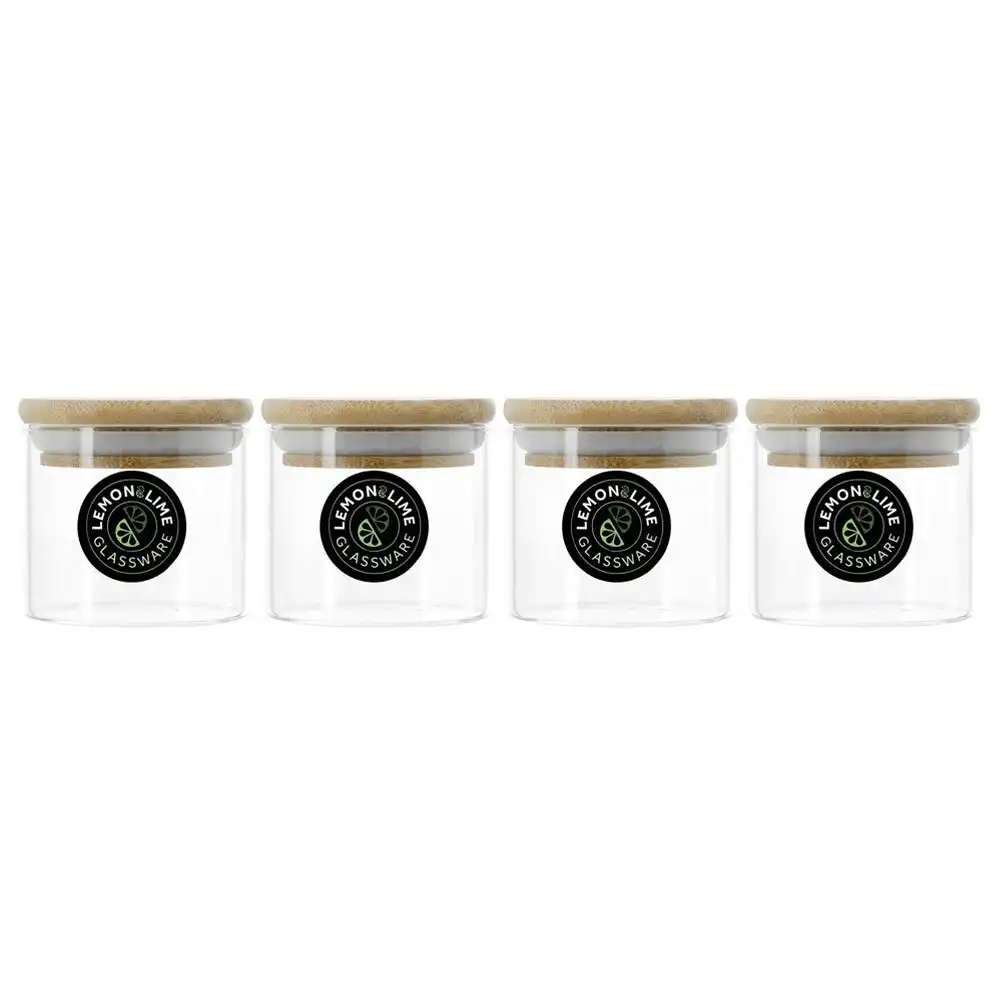 4x Lemon & Lime Camden 125ml Glass Jar Food Storage Airtight Container CLR w/Lid