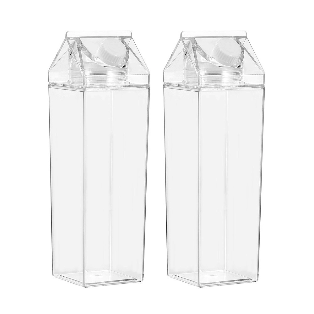 2x Boxsweden 1L Crystal Fridge Bottle Water/Juice Beverage Clear Storage w/ Lid