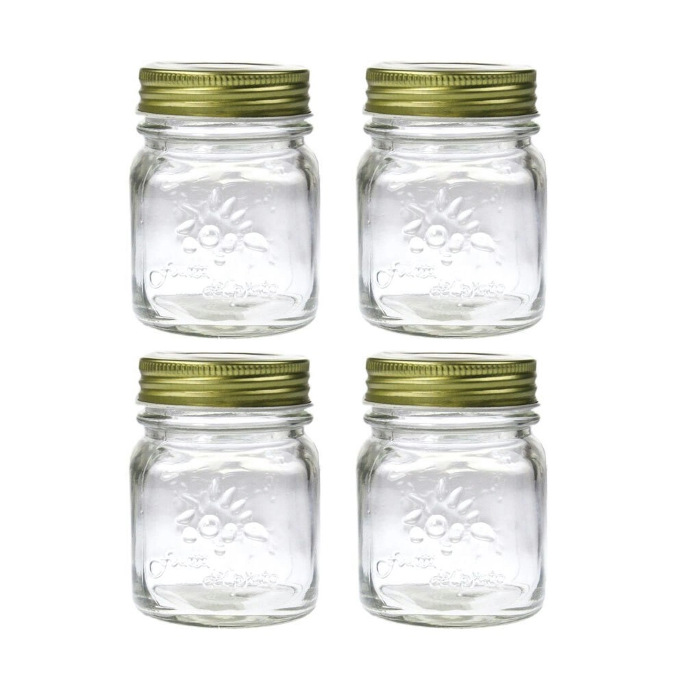 4x Lemon & Lime Roma 200ml Glass Conserve Jar 8cm Home Kitchen Storage Container