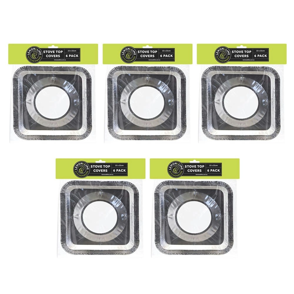 30pc Lemon Lime Aluminium Foil Kitchen Stove Top Covers Disposable Protector SL