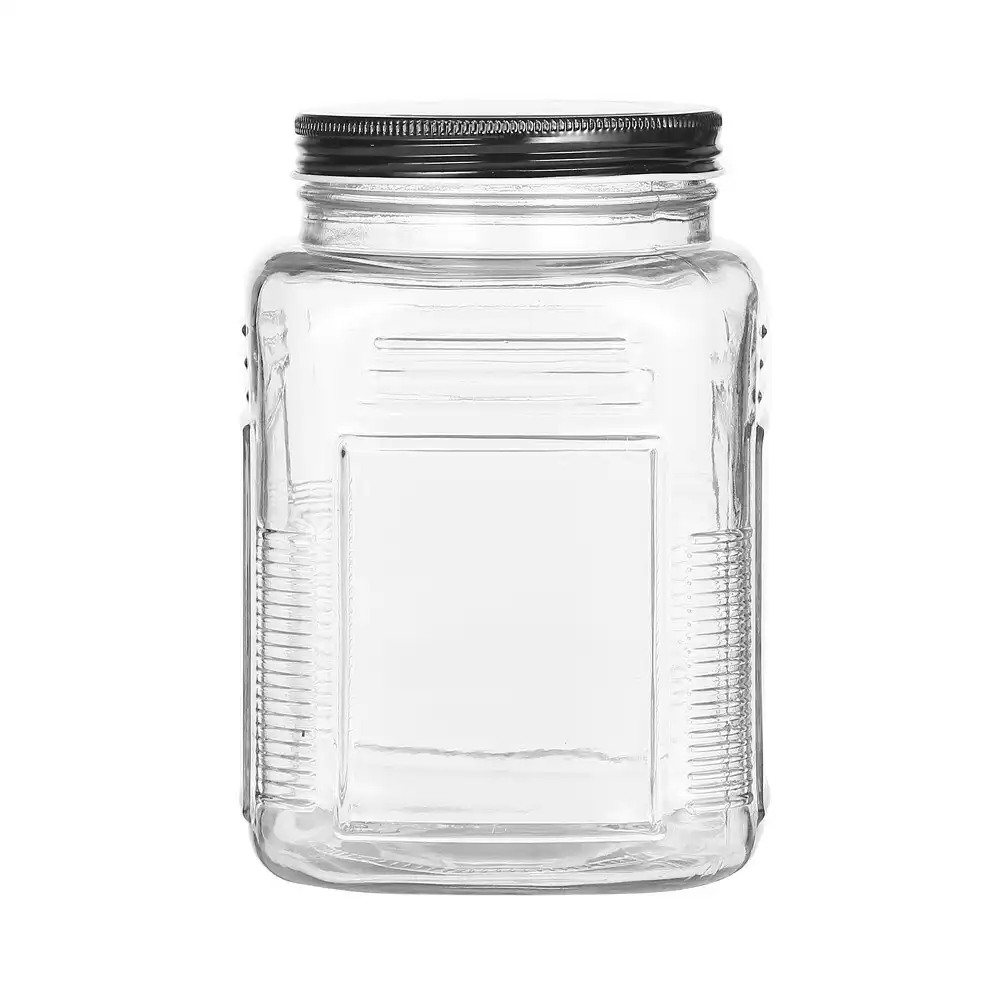 3PK Lemon & Lime Ascot Glass Jar 1.5L Kitchen Storage Canister Container Clear