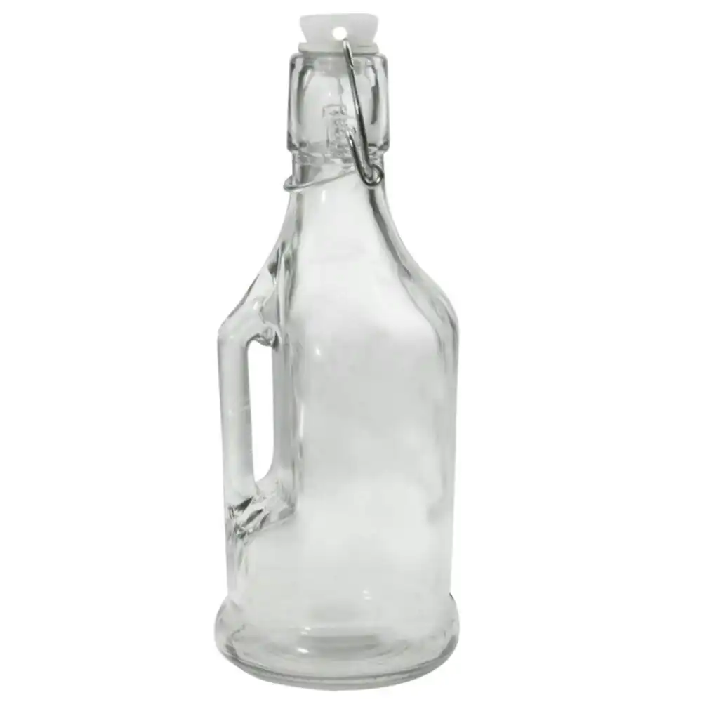 4PK Lemon & Lime 350ml Jar/Jug Drink Container w/ Clip Lock Lid Glass Bottle CLR
