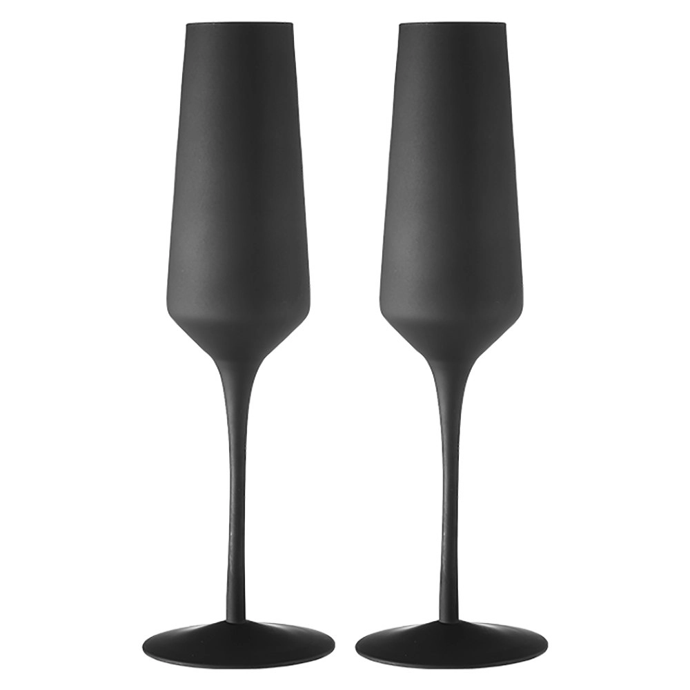 2pc Tempa Aurora 225ml Champagne Glass Cocktail Glassware/Drink Cup Matte Black