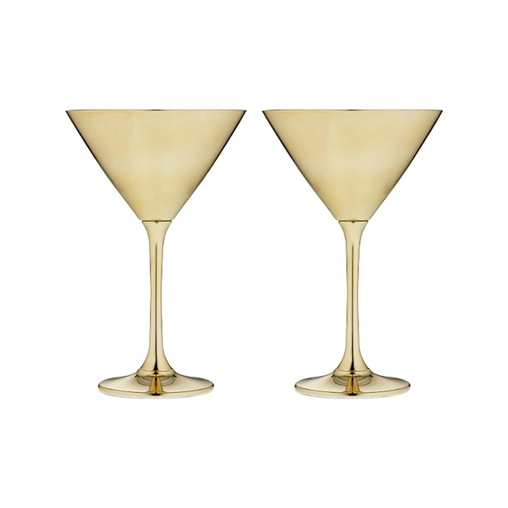 2pc Tempa Aurora 190ml Cocktail Martini Stem Glass Drinking Glassware Cup Gold