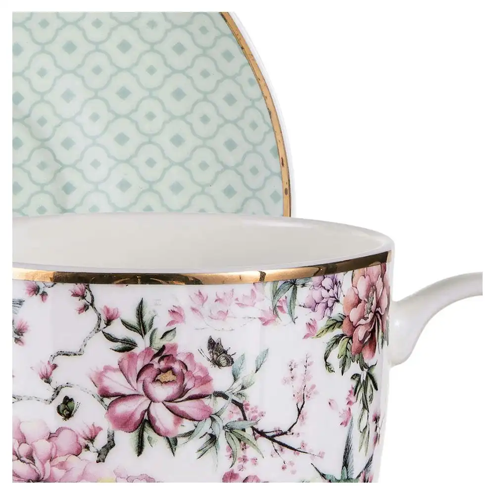 Ashdene Chinoiserie Drinking Tea/Coffee 600ml Teapot/280ml Teacup/Saucer Set WHT