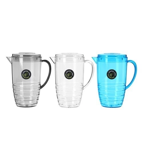 3x Lemon & Lime Wave Deco Pitcher 2.5L Drinking Jug Pouring Juice Pot Jar Assort