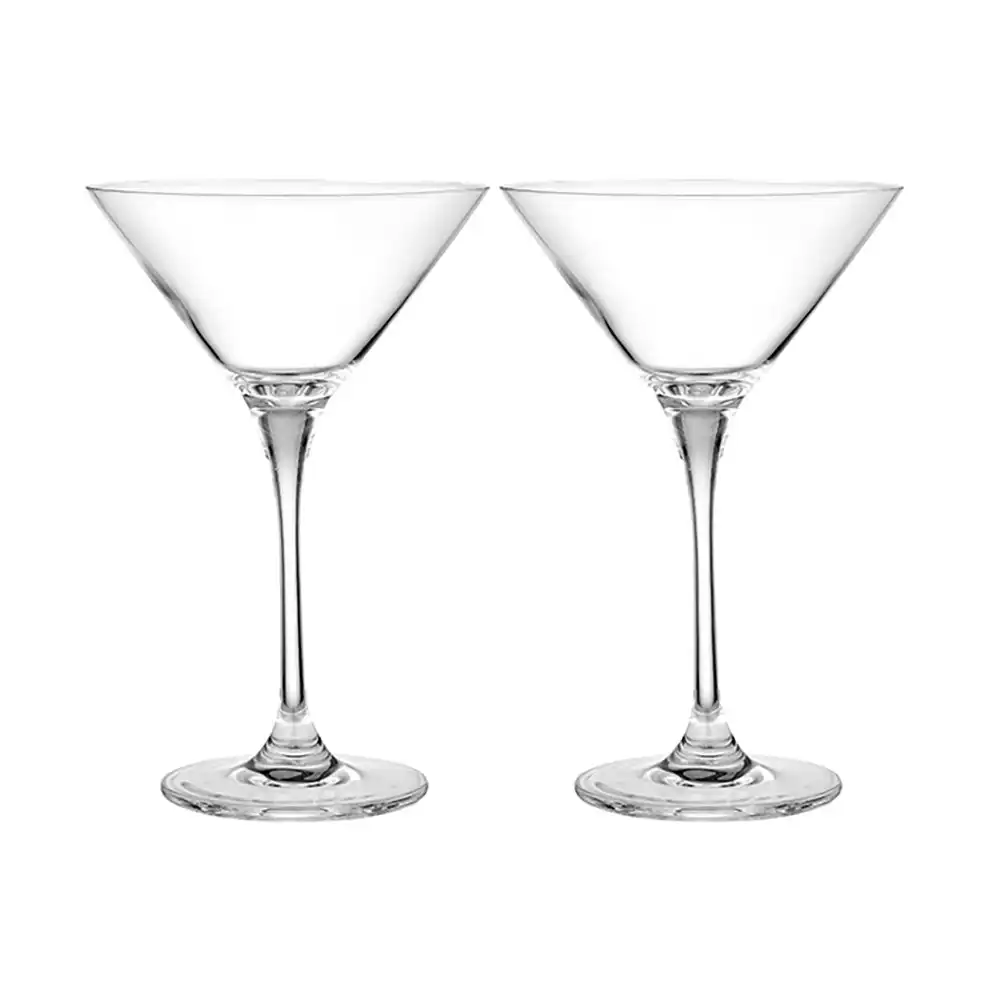 2pc Tempa Quinn 260ml Crystal Martini Glass Drinking Glassware Cup Set Clear