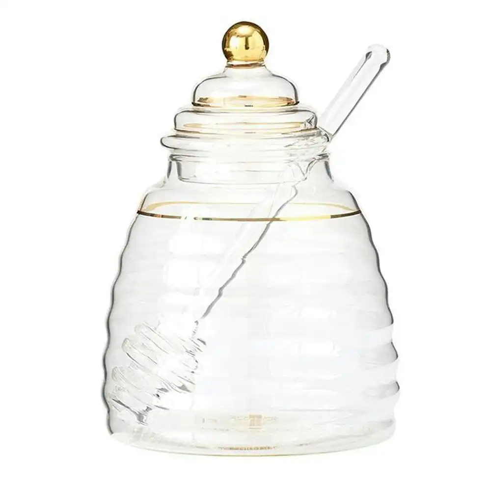 Ashdene 9.8x14cm Honey Bee Glass Honey Kitchen Storage Pot/Jar w/Stirrer/Dipper
