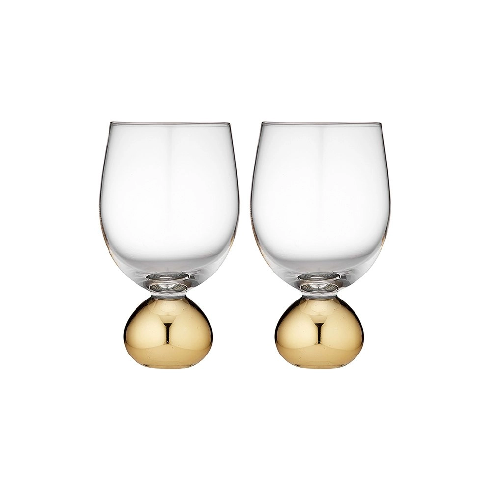 2pc Tempa Astrid 445ml Wine Glass Water/Cocktail Drinking Glassware Cup Gold