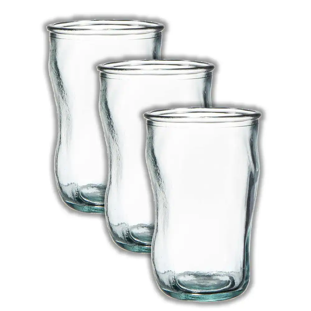 3x Ladelle Eco Recycled Sac Highball Tumbler Home Kitchen Drinking Glass Clear