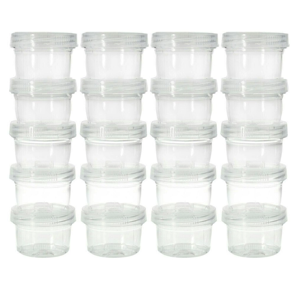 20pc Lemon & Lime Stacking Containers 40ml Twist-Lock Household Storage Canister