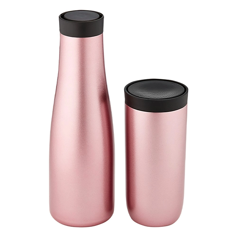 Tempa Sawyer Early Riser 500ml Insulated Drink Bottle/250ml Travel Mug Set Blush