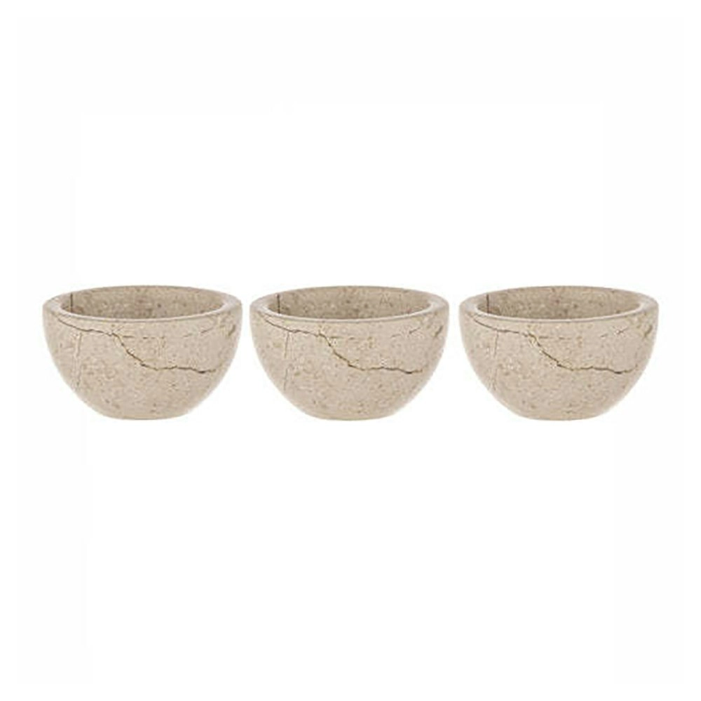 3pc Tempa Emerson 7.5cm Marble Mini Pinch Bowl Sauce/Snack Container Champagne