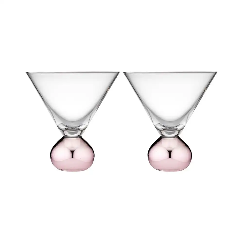 2pc Tempa Astrid 300ml Martini Glass Wine Water/Cocktail Drinkware Cup Rose Gold