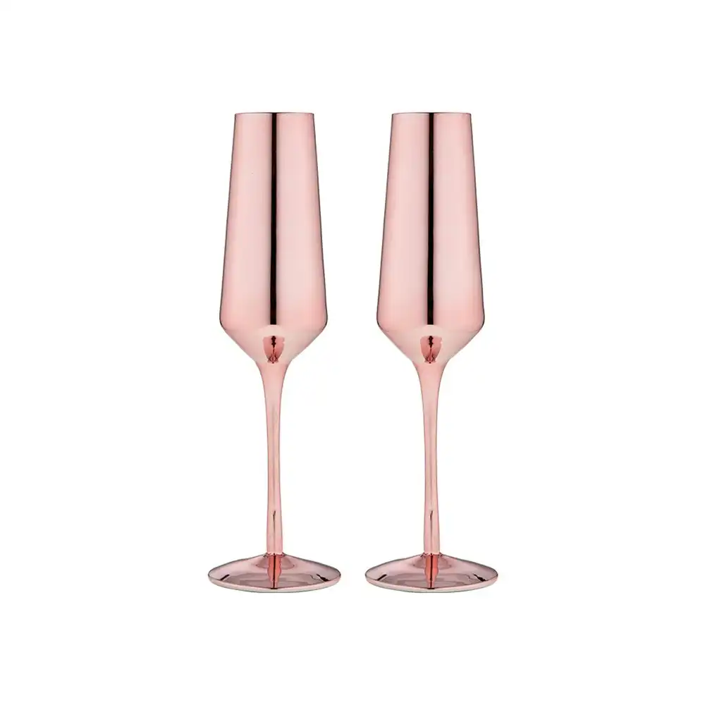 2pc Tempa Aurora 225ml Champagne Glass/Sparkling Wine Drinkware Cup Rose Gold