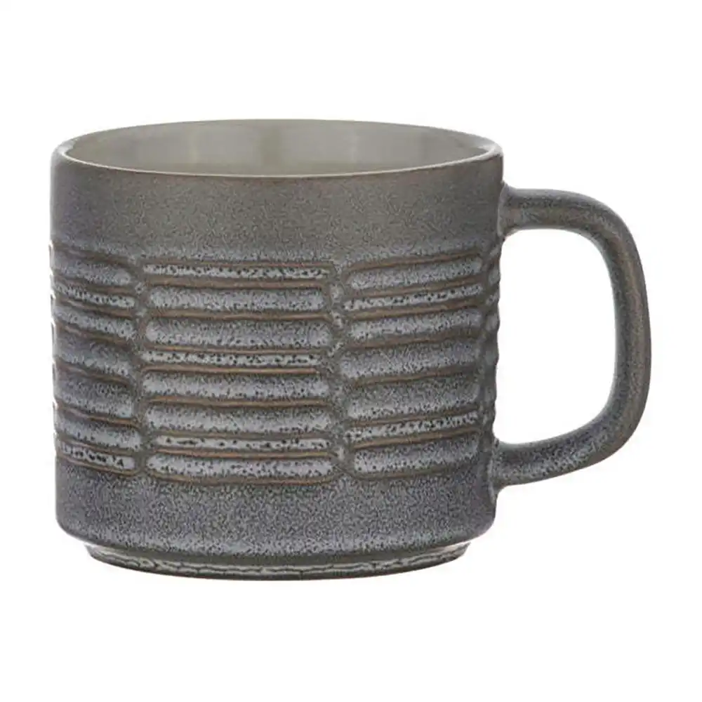Ladelle 400ml Carve Pewter Glaze Stoneware Drinking Mug/Cup Tea/Coffee Oven Safe