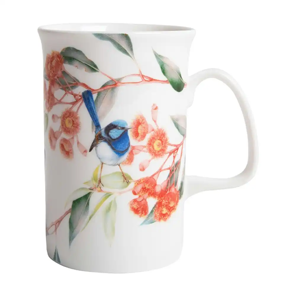 Ashdene 320ml Blue Wren/Eucalyptus Can Style Fine China Drinking Coffee/Tea Mug
