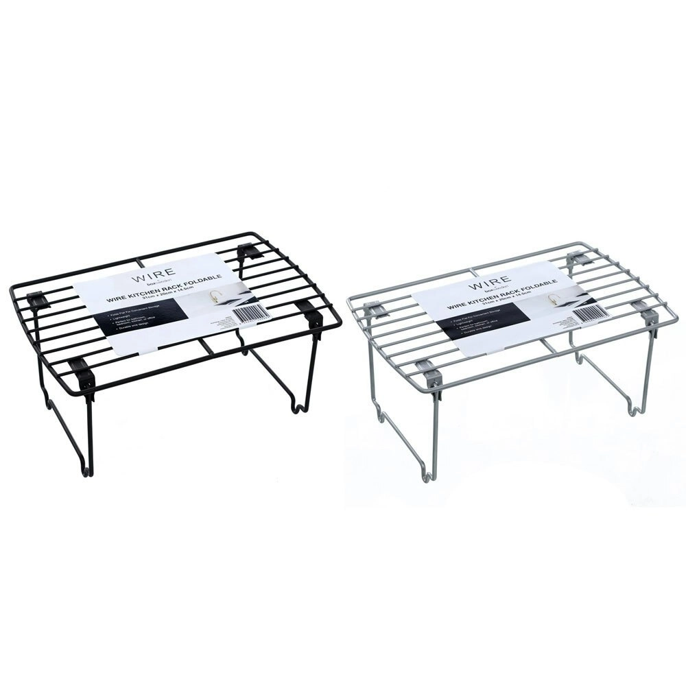 2x Boxsweden 31cm Foldable Wire Kitchen Rack/Storage Organiser Holder Assorted