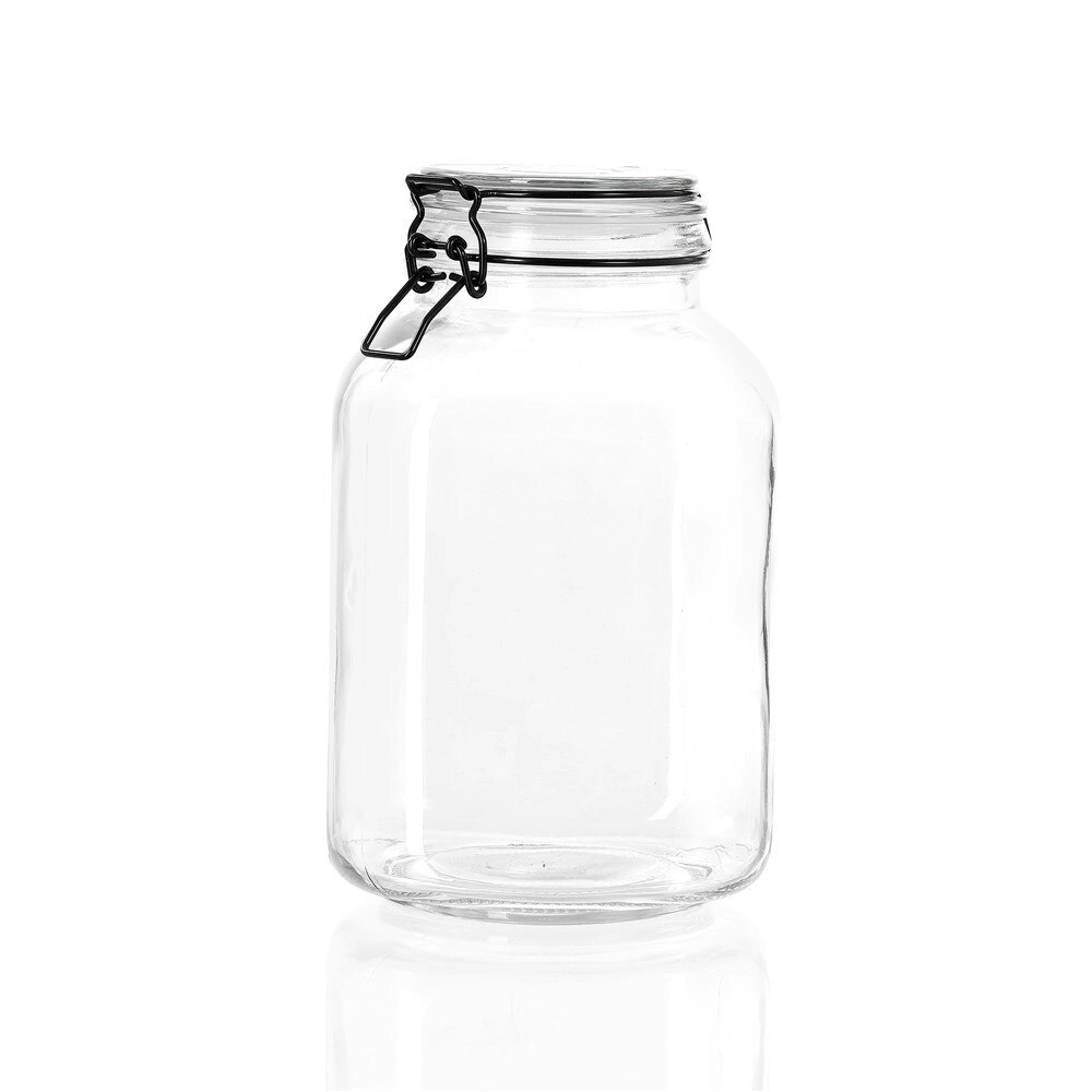 Lemon & Lime Fido 3L/23.5cm Glass Clip Jar Canister Food Storage/Container Clear