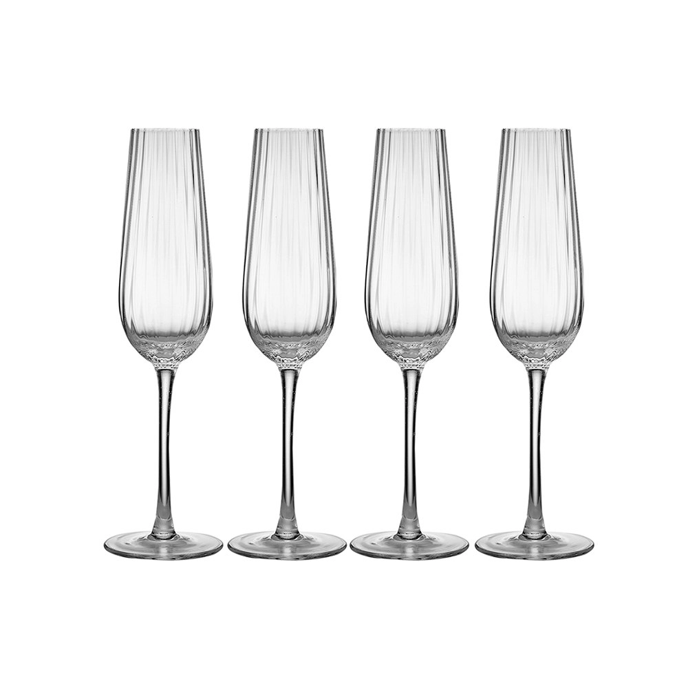 4pc Tempa Esme 220ml Crystal Stem Champagne Glass Drinking Glassware Cup Clear