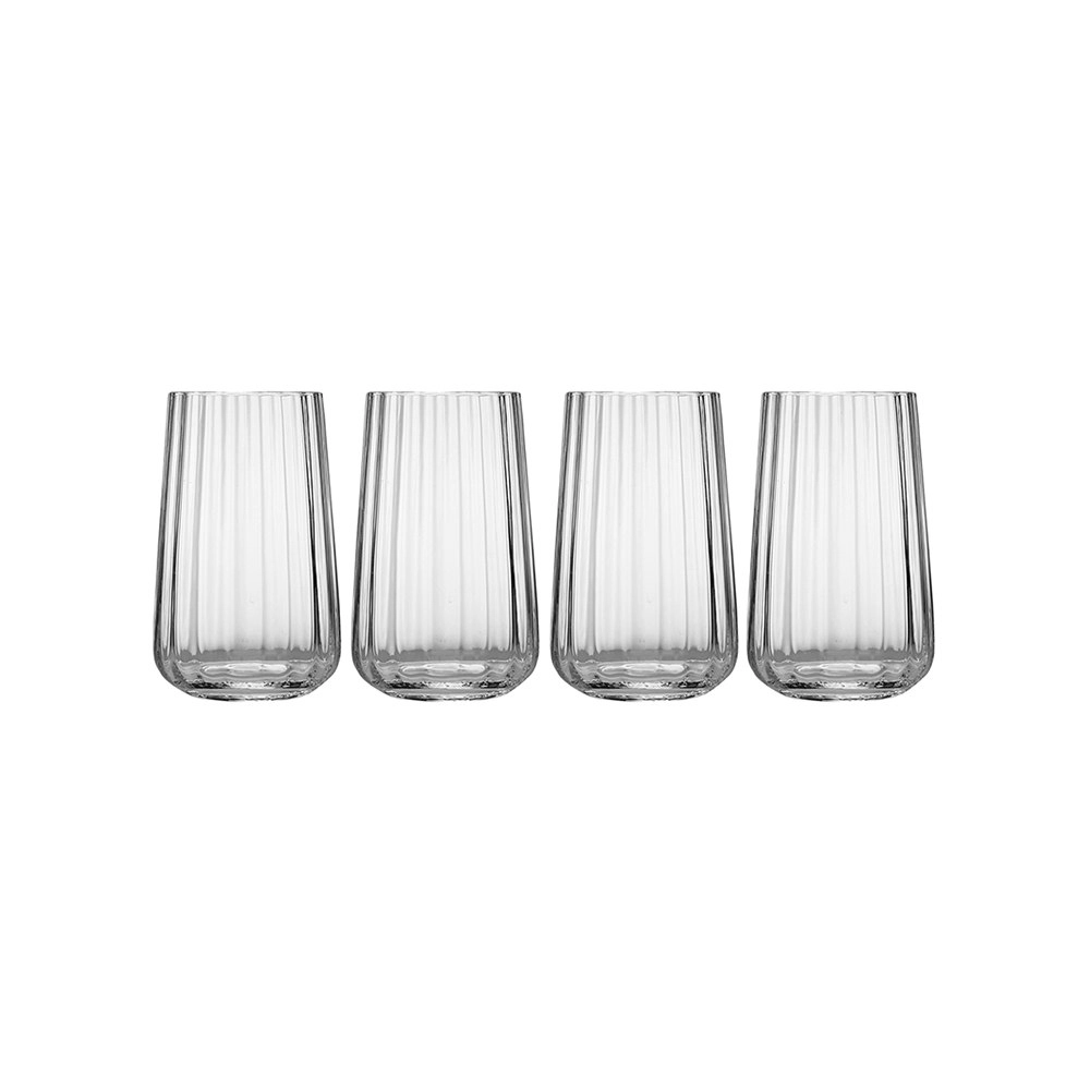 4pc Tempa Esme 450ml Crystal Highball Tumbler Water Cocktail Glassware Cup Clear