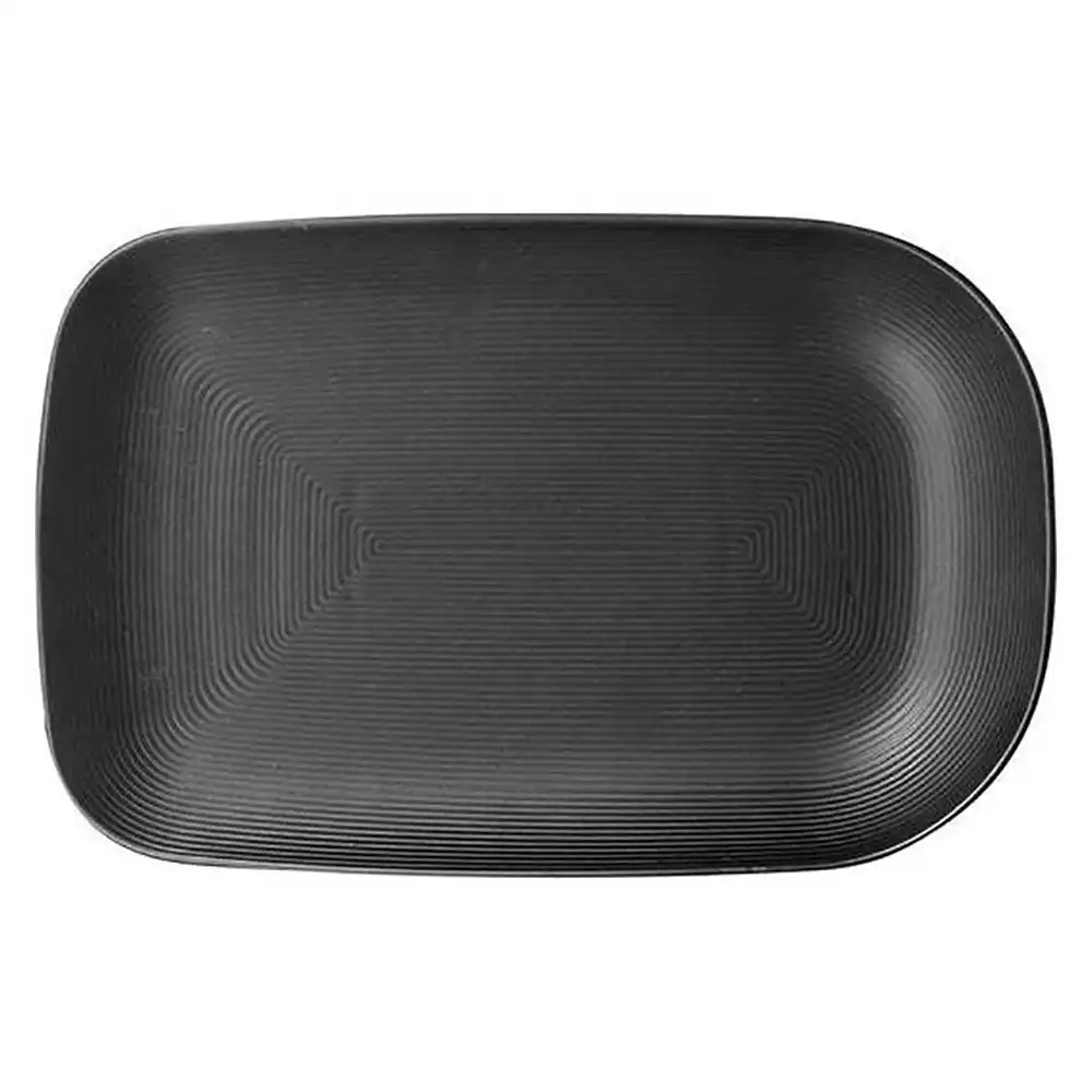 Ladelle 32cm Linear Texture Platter/Plate Porcelain Food Server/Serveware Black