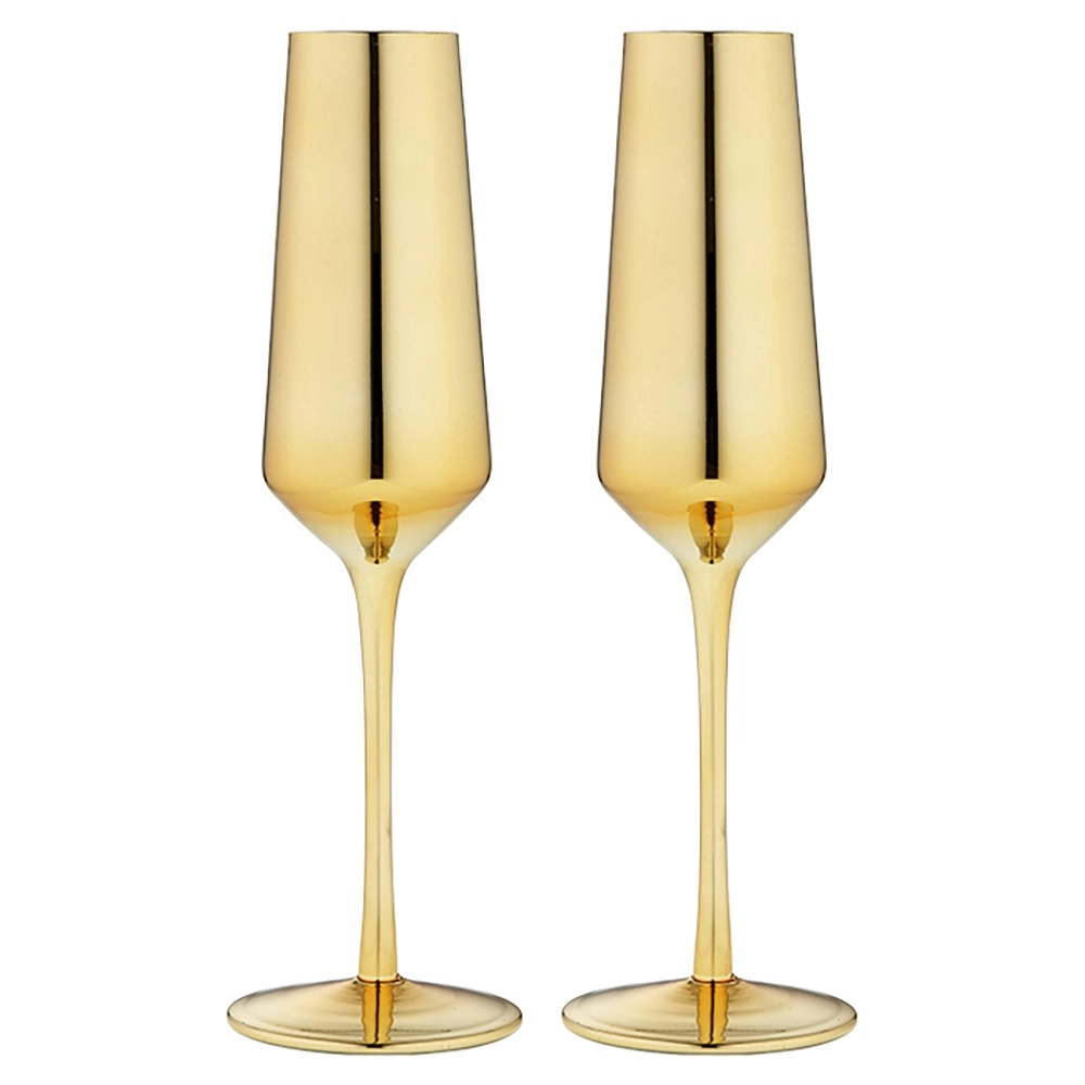 2pc Tempa Aurora 225ml Champagne Glass Cocktail/Wine Drinking Glassware Cup Gold