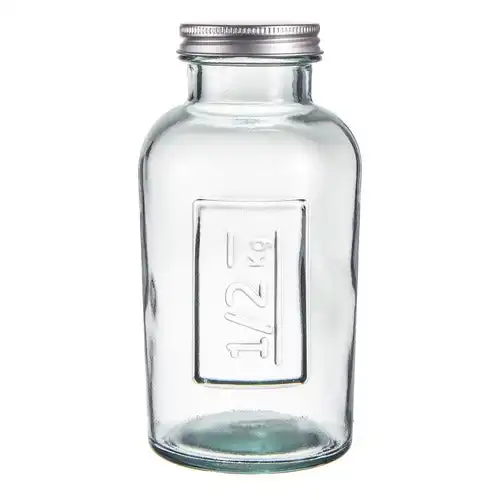 Ladelle Eco Recycled Rustico 500ml Storage Glass Bottle Container w/ Lid Clear