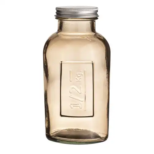 Ladelle Eco Recycled Rustico 500ml Storage Glass Bottle Container w/ Lid Smoke