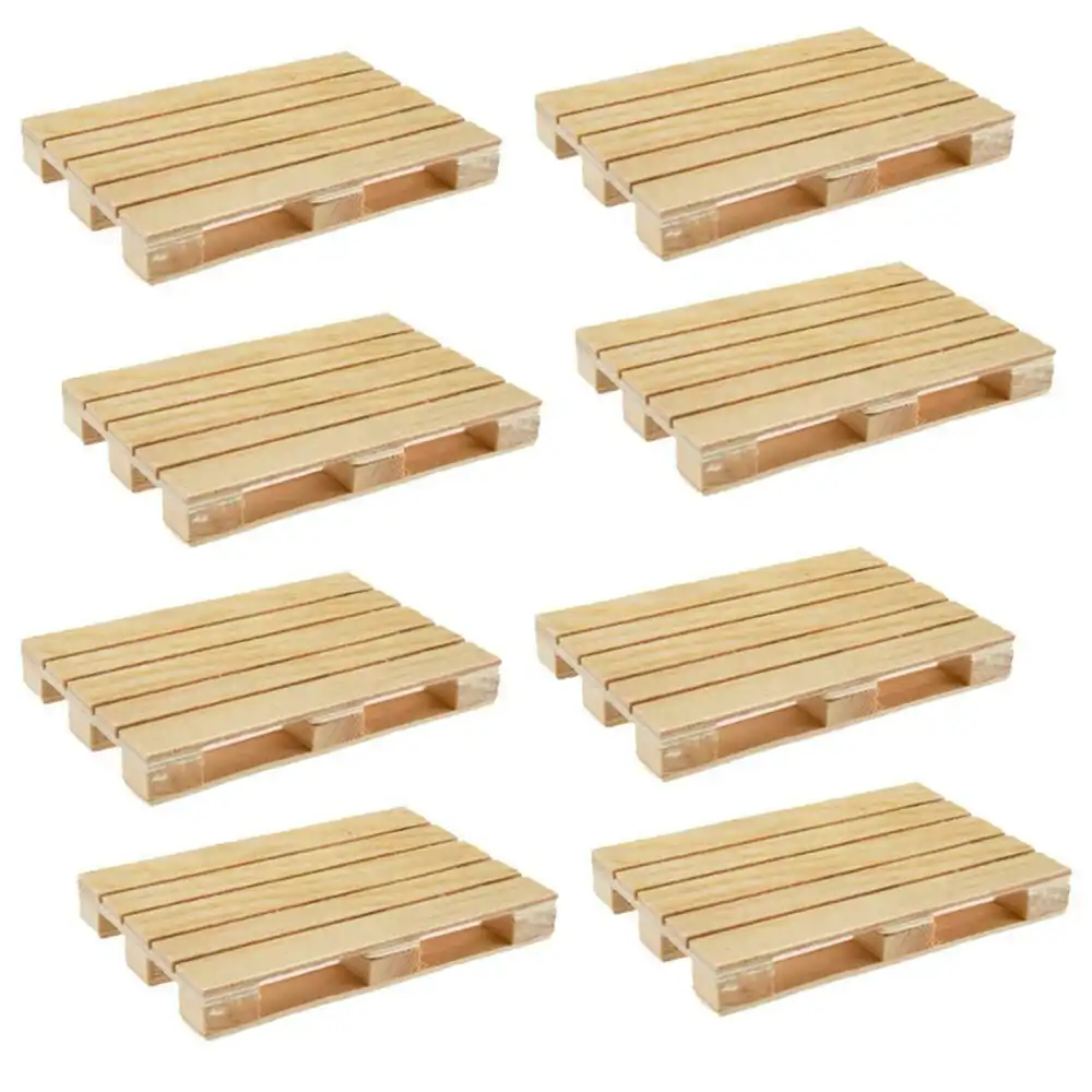 8PK Mini Wooden Pallet Glass Coasters/Mats For Beverages Drinks Beers Home/Bar