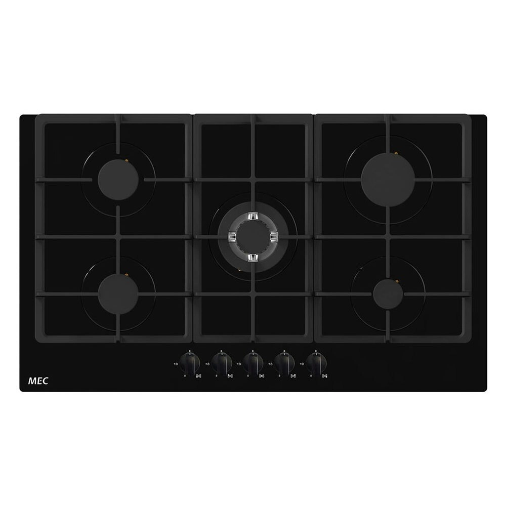 Mec 90cm Glass 5 Cooking Burner Cooktop/Benchtop/Stovetop w/ Built-In Gas Hobs