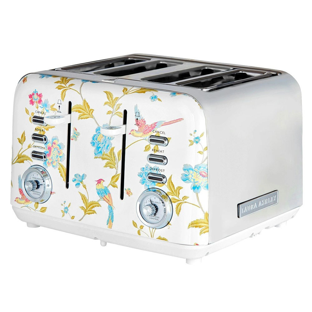 Laura Ashley Elveden 29cm Electric 4-Slice Bread Toaster 1850W Food/Kitchen WHT