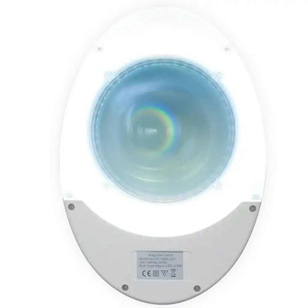 Doss Mled140 5" Lens Magnifier Led Light Lamp Diopter W/Desk Table Holder Clamp