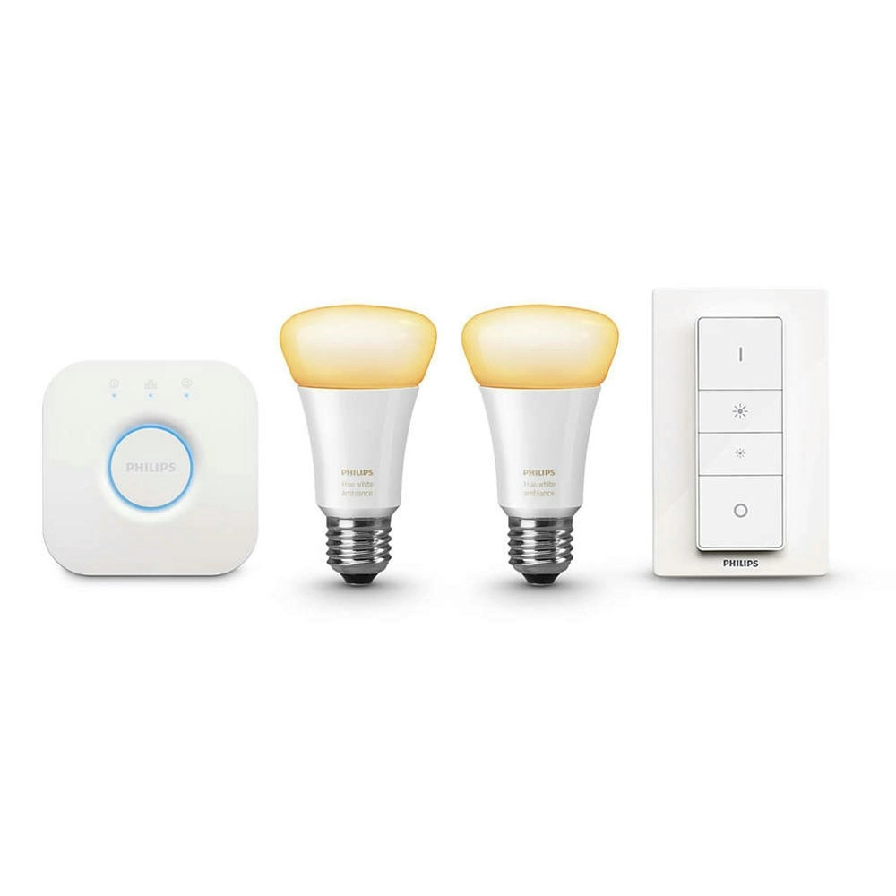 Philips Hue Wi-Fi Starter Kit/2.0 Bridge/Dimmer Switch/White E27 LED Light Bulb