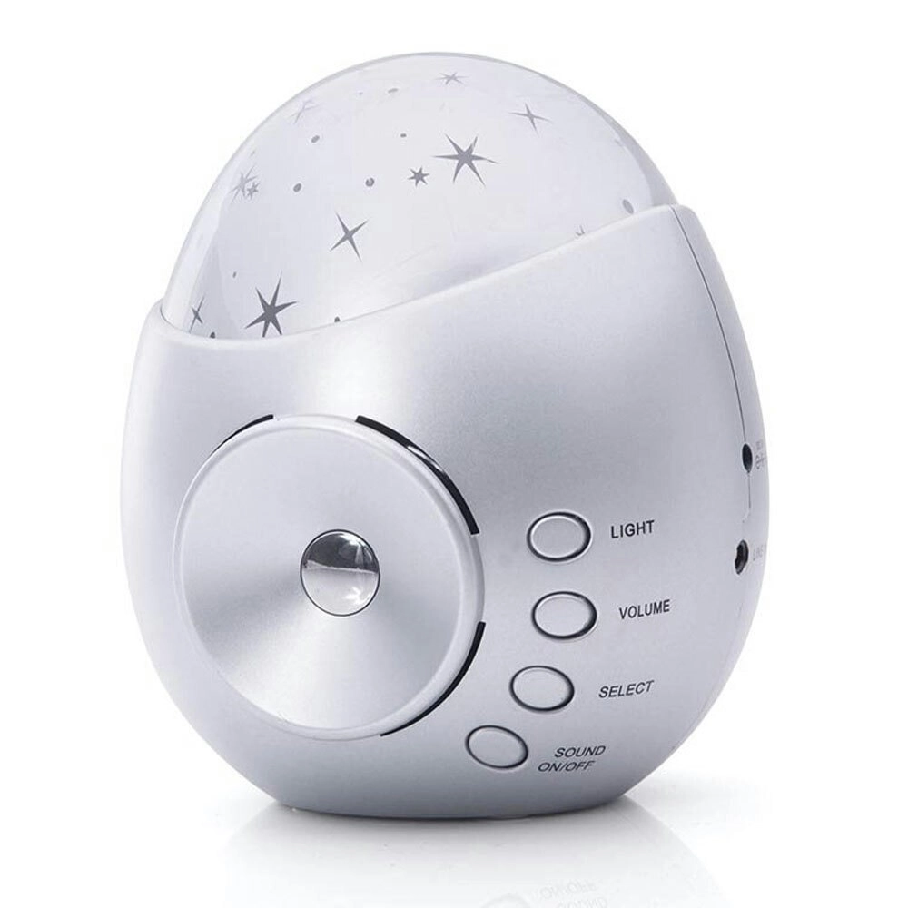 Galaxy Star Lighting Projector & Sound Night Light Glow Lamp w/ Speaker Silver