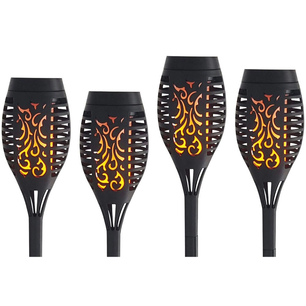 4pc 25th Hour 51cm Solar Flaming Tiki Lamp/Light/Torch Outdoor/Patio/Garden