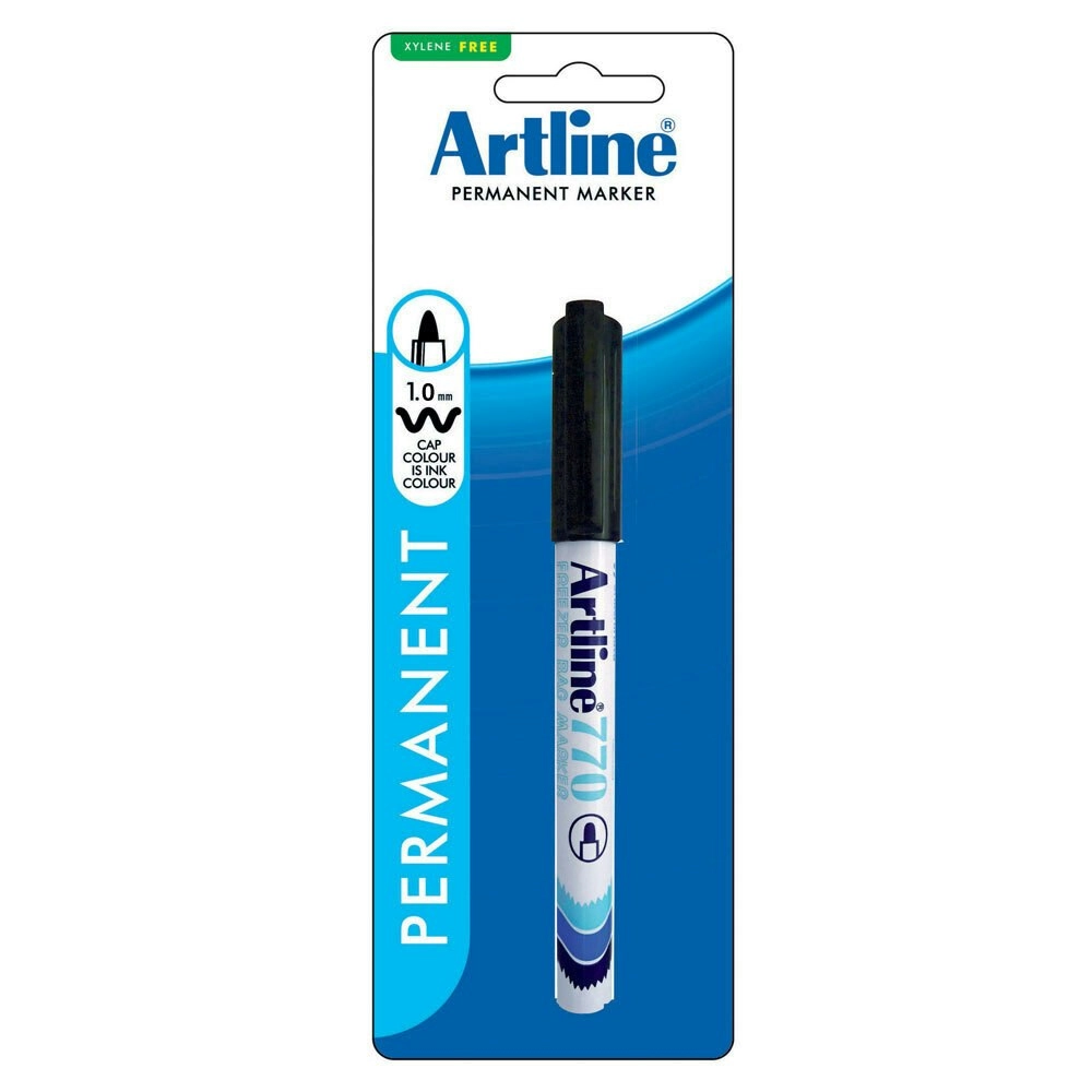 Artline 1.0mm Bullet Nib Freezer Bag Marker Pen Plastic Food/Container Black