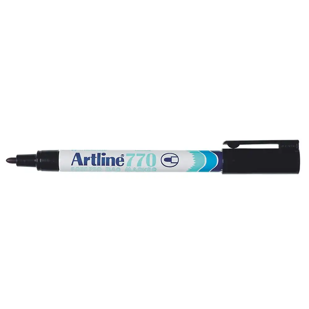 Artline 1.0mm Bullet Nib Freezer Bag Marker Pen Plastic Food/Container Black