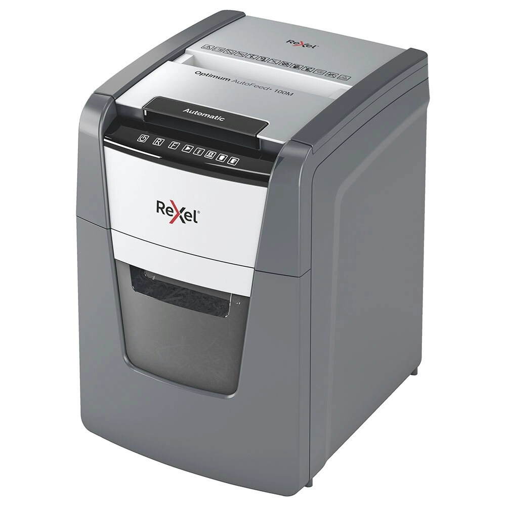 Rexel 34L Optimum AutoFeed+ A4 Paper Shredder 100m Micro P5 Cross Cut/Cutter