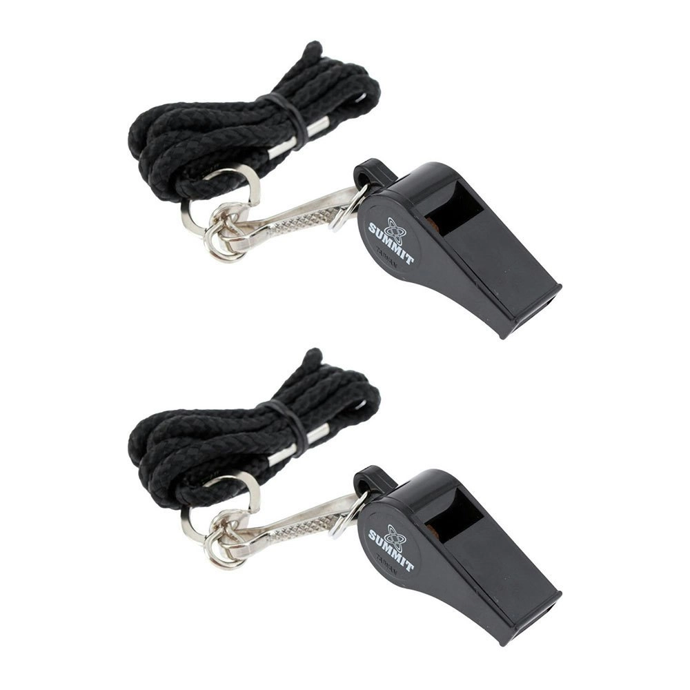 2PK Summit Sports Plastic Whistle Referee/Pro/Match/Outdoor/Training w/ Lanyard