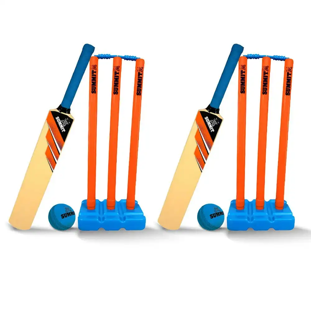 2PK Summit Senior Plastic Cricket Sport Kids Set w/Size 5 78cm Bat/Stumps/Ball