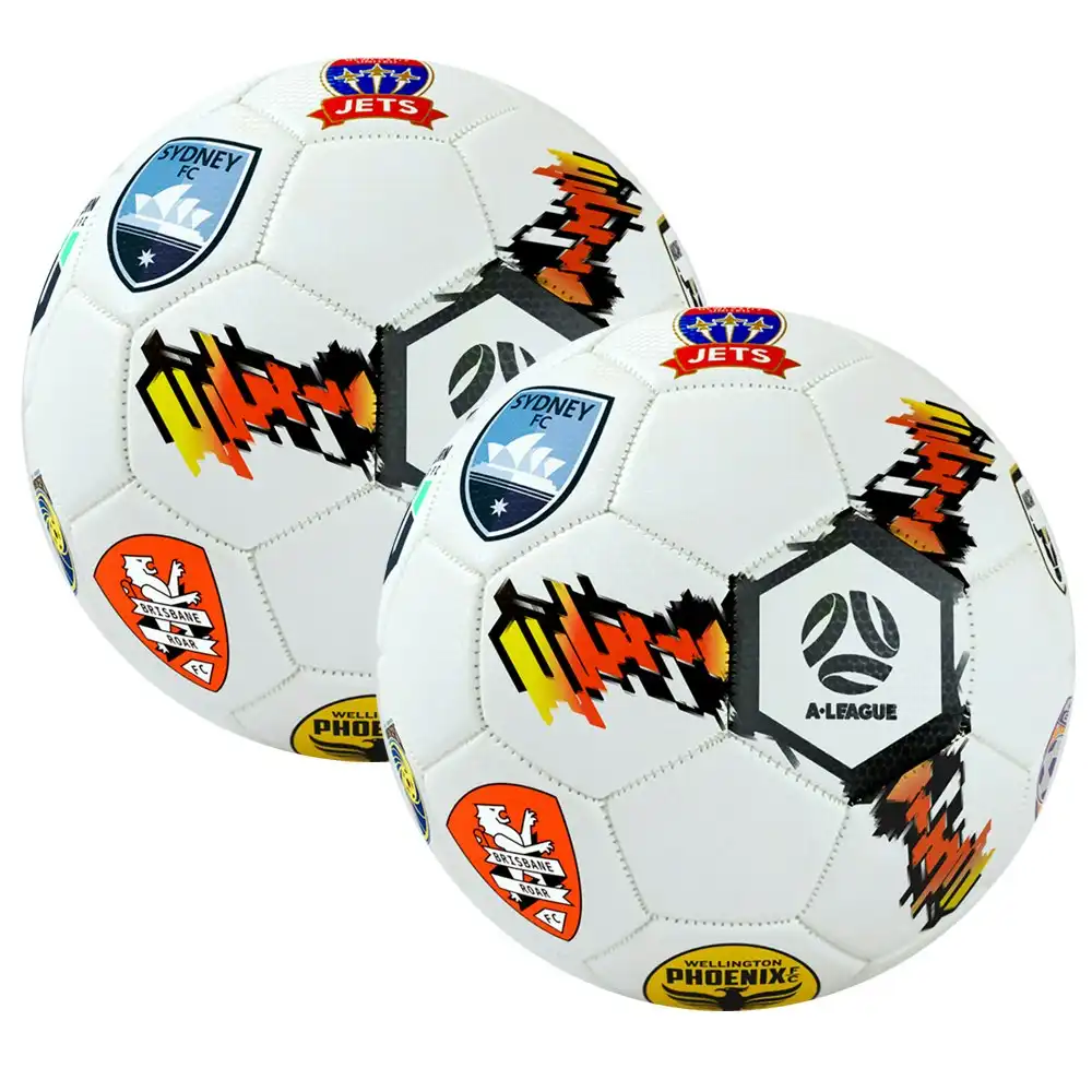 2x Summit A-League All Teams Soccer/Football Ball Outdoor Sport/Game Size 5 W/GR