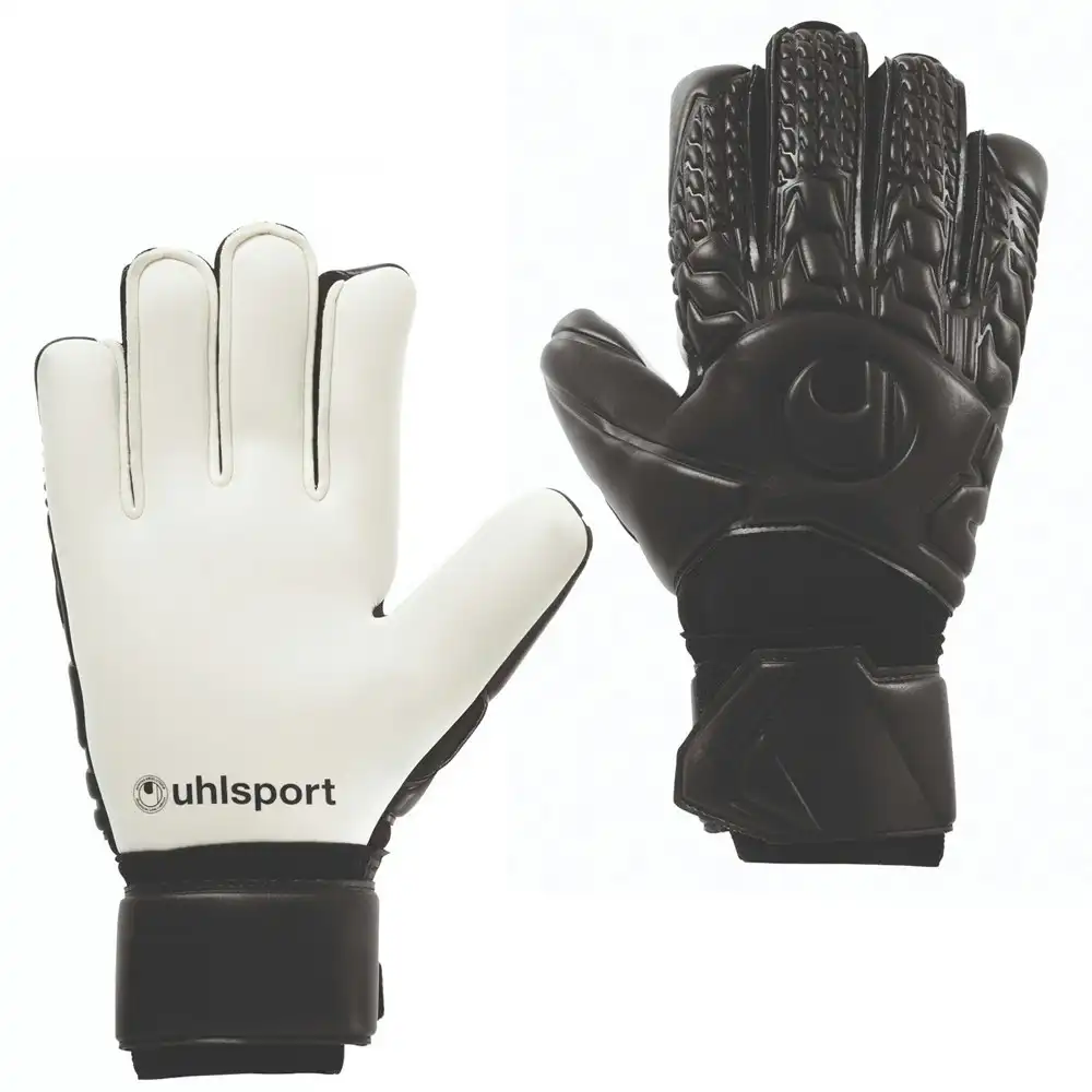 Uhlsport Comfort Absolutgrip VM Size 9.5 Sport Soccer Gloves Pair w/ Strap Black