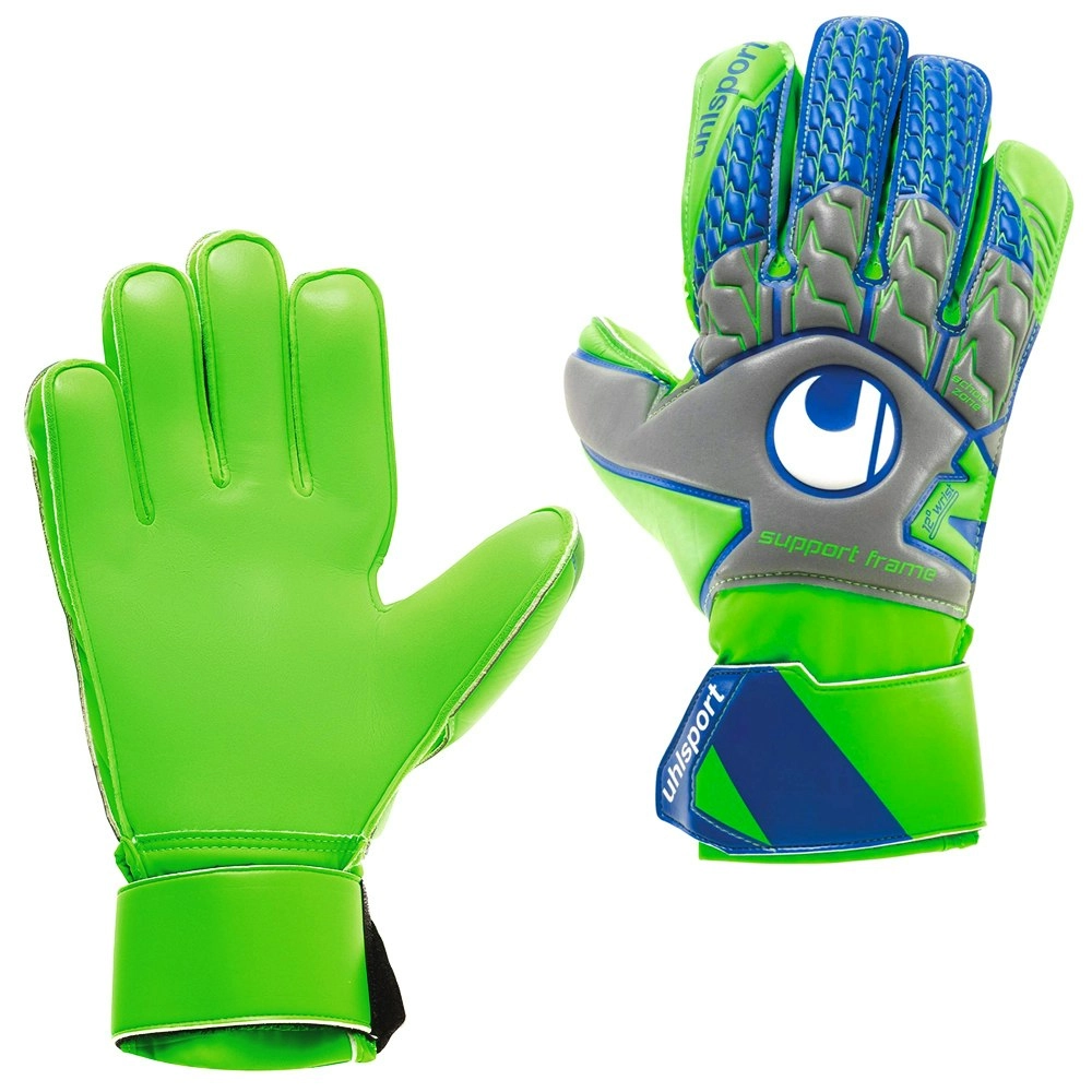 Uhlsport Tensiongreen Soft SF Fluoro Size 9.5 Sports Soccer Gloves Pair Green