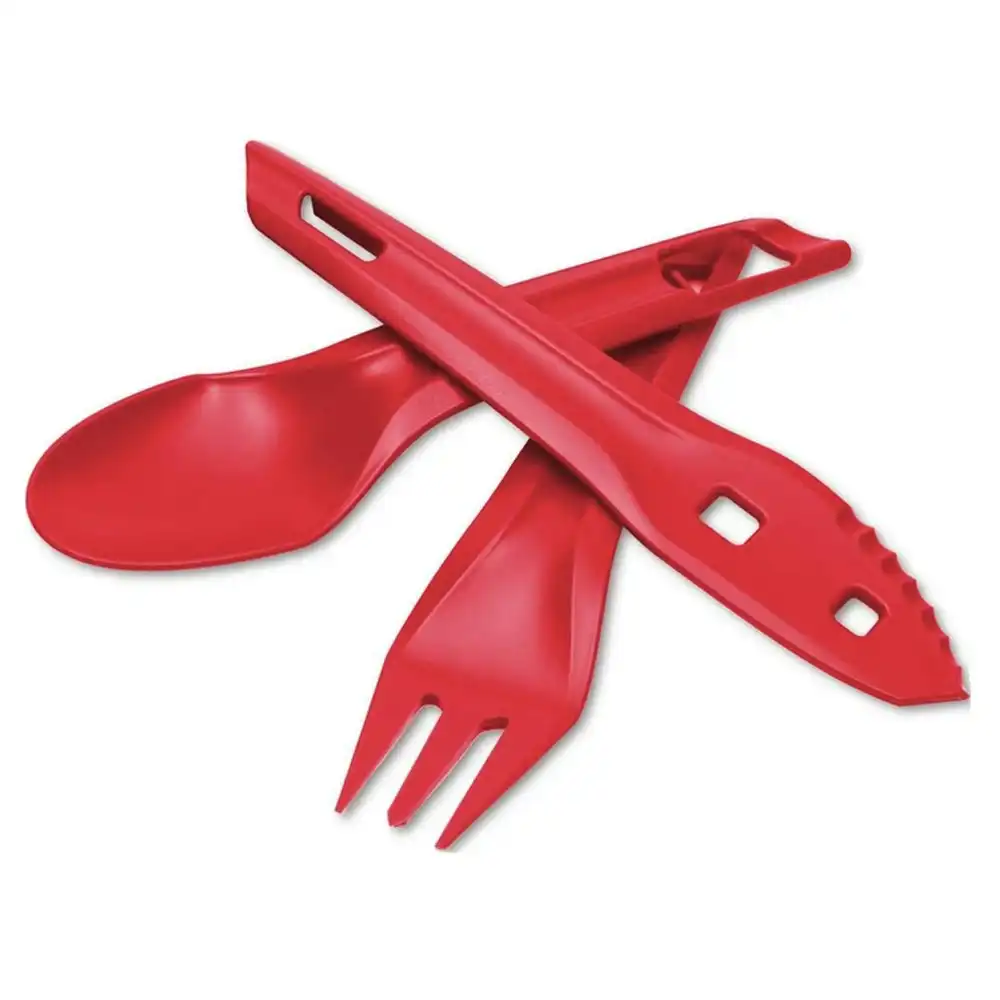Wildo Ocy Chow Outdoor Cutlery Kit Spoon/Knife/Fork Camping Utensils Raspberry