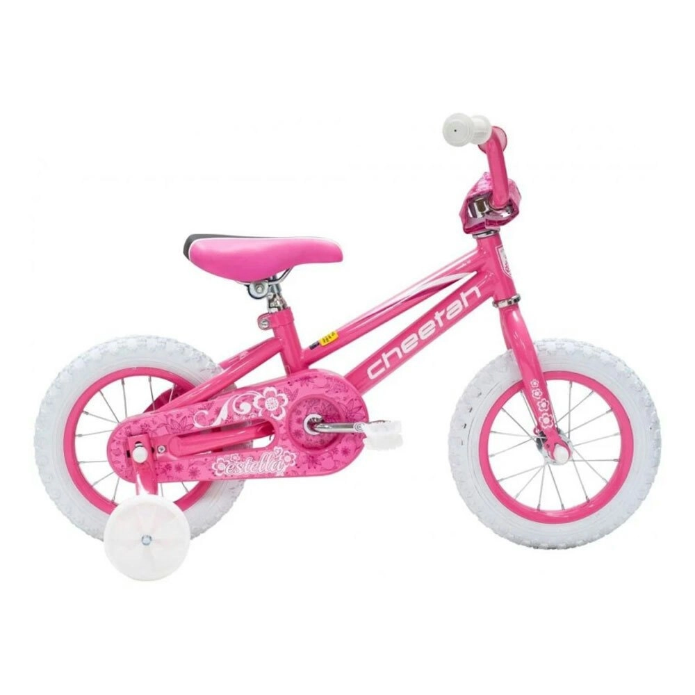 Cheetah Estella Girls Jr 12 In Pedal Bike/Bicycle w/Training Wheels PK Kids 2-4y