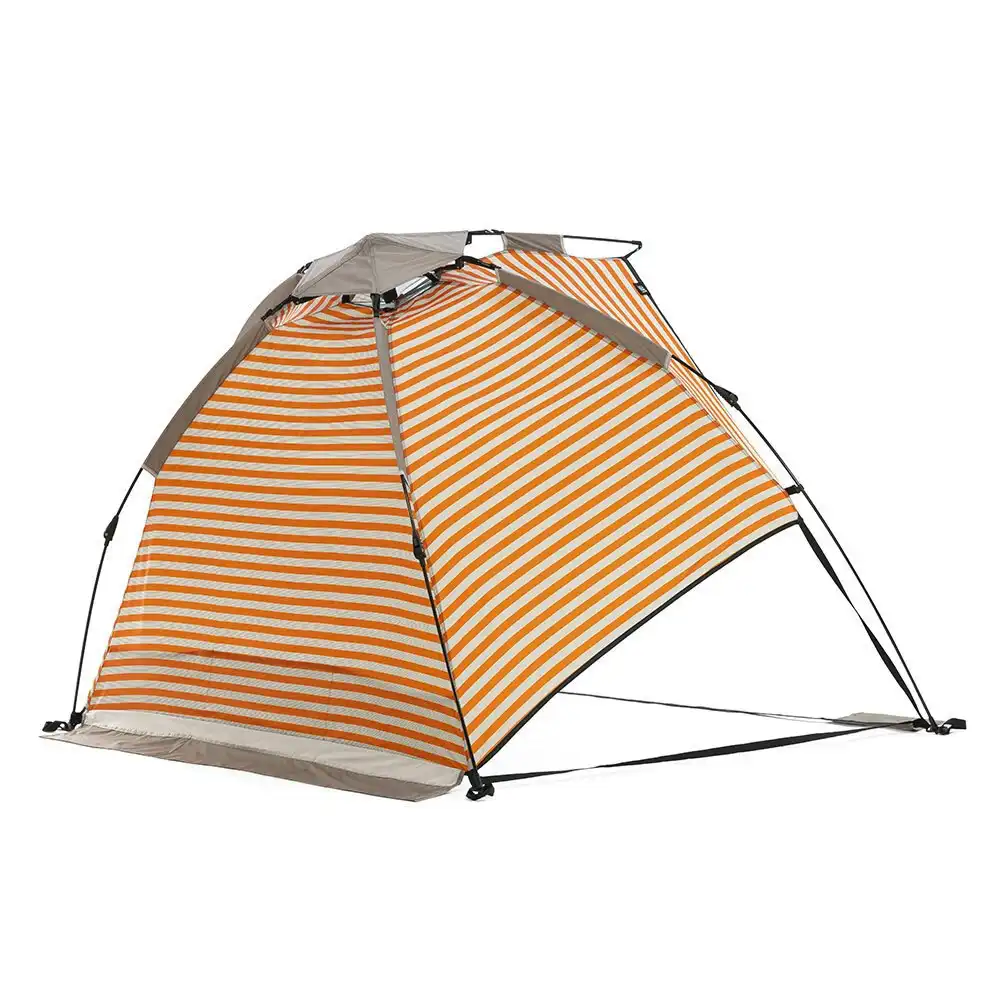 Life! Airlie 240x120cm Beach/Outdoor UV Sun Canopy Tent Shelter GRY/ORAG Stripe