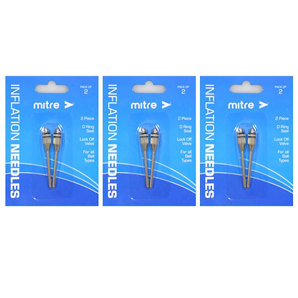 6pc Mitre Thick Inflation Needle for Basketball/Volleyball Soccer Balls Silver