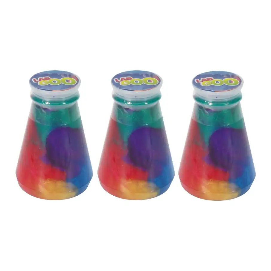 3x Fumfings Novelty Rainbow Slime in Flask 8cm Fun Stretch Play 3y+ Kids/Child